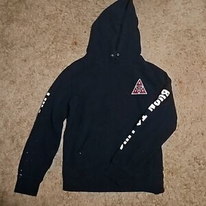 HUF x Spitfire "Keeping The Underground Lit" Small Black Hoodie